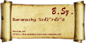 Baranszky Szórád névjegykártya